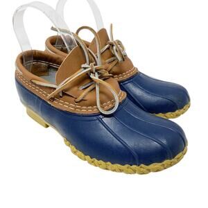 LL Bean Navy Blue Bean Boots Slip Ons Size 6 Waterproof Lace Up Made in Maine